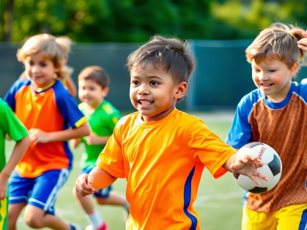 Copii practicând sporturi de elită cu entuziasm.