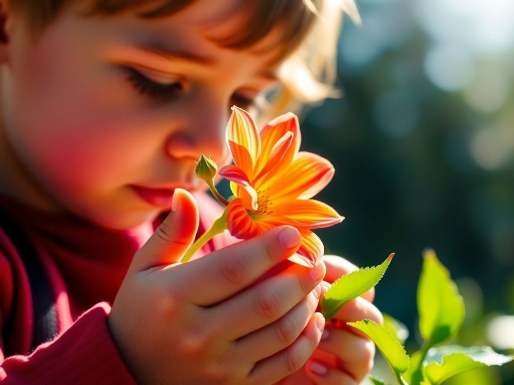 Copii geniali cultivând talente cu flori